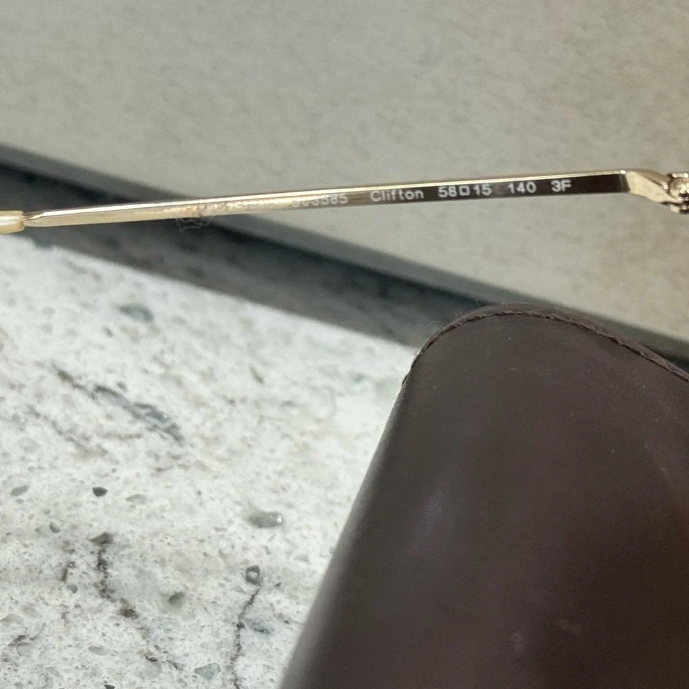 OLIVER PEOPLES Clifton 5035/85 Rectangle Sunglasses Gold Frame NEW AUTHENTIC - Picture 6 of 14